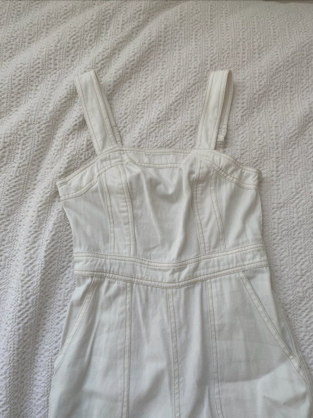 Japna White Utility Wide Leg Jumpsuit Overalls - Size XS